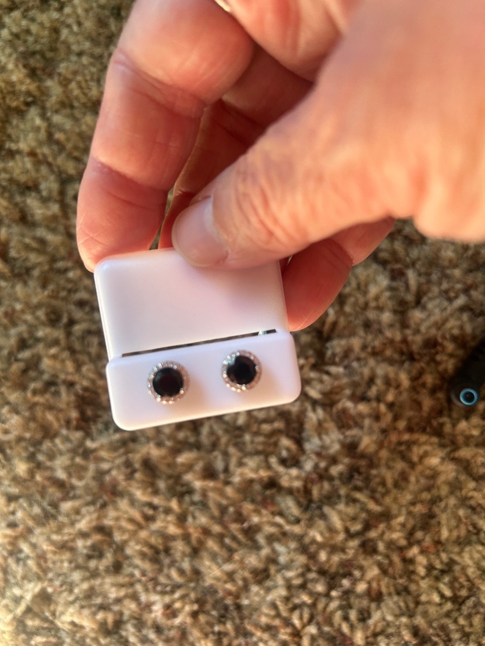 Black Onyx earrings with butter, fly backs